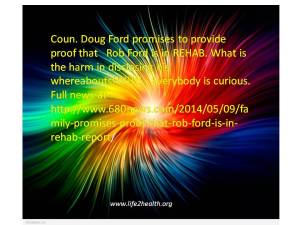 Coun. Doug Ford to provide evidence about Rob Ford's rehab.