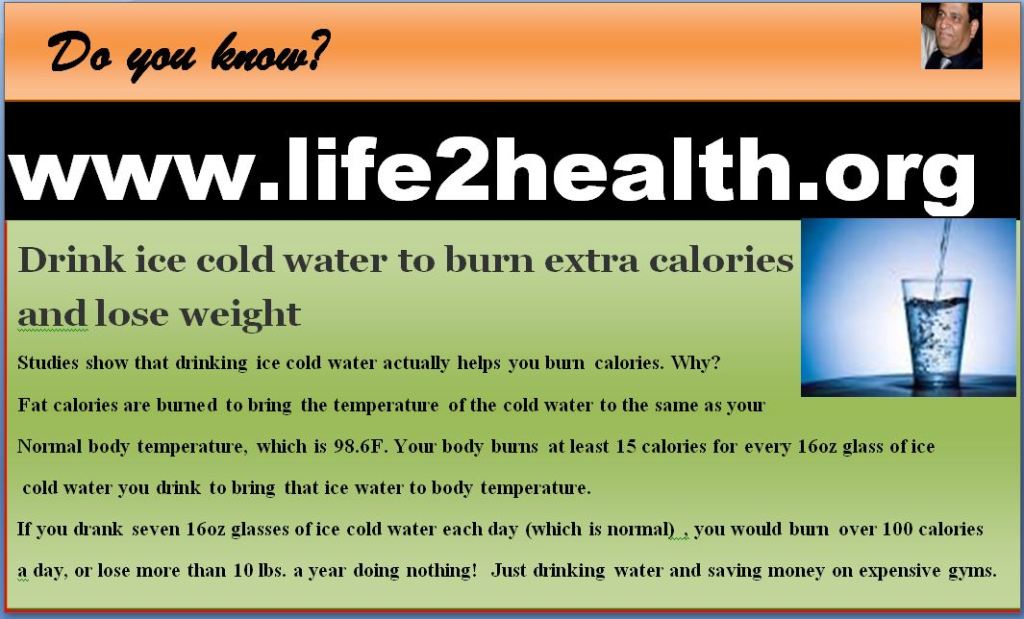 Lose weight by drinking ice-cold&nbsp;water